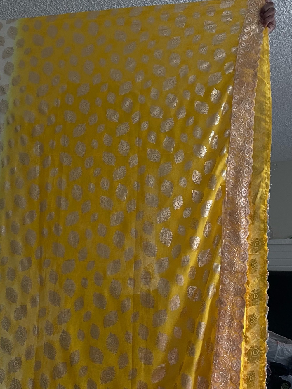 Yellow Metallic Patterned Somali cultural wear